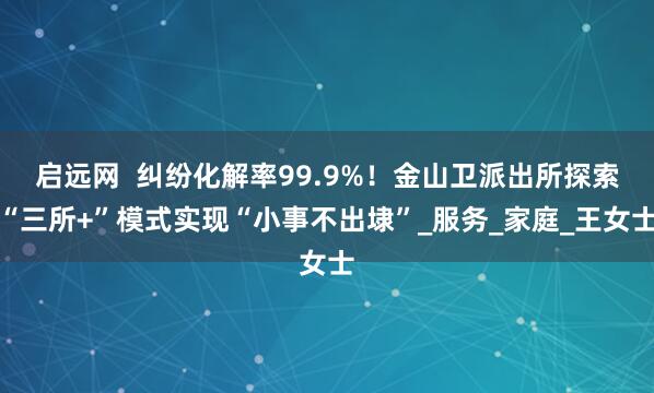 启远网  纠纷化解率99.9%！金山卫派出所探索“三所+”模式实现“小事不出埭”_服务_家庭_王女士