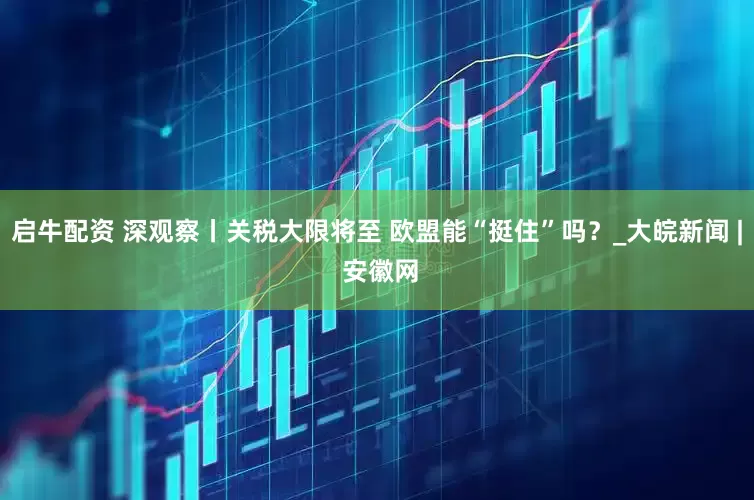 启牛配资 深观察丨关税大限将至 欧盟能“挺住”吗？_大皖新闻 | 安徽网